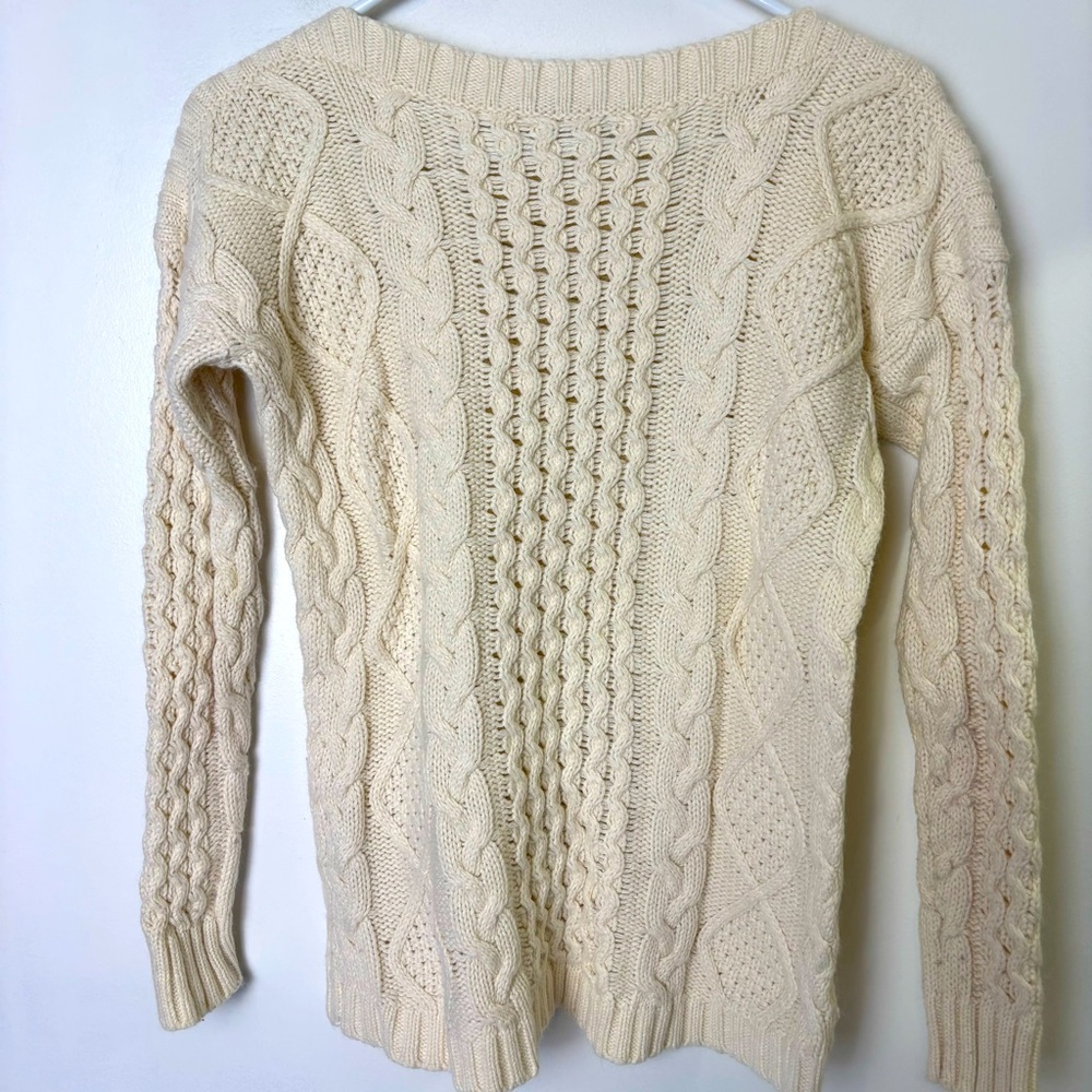 Madewell Women's Cream Cable Knit Sweater - Picture 2 of 6
